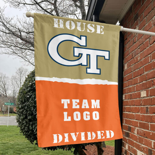 Yellow Jackets vs Custom Team House Divided Flag, Custom Spirit Flag Yellow Jackets vs Custom Team House Divided Flag, Custom Spirit Flag