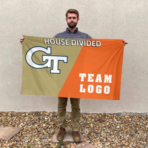 Yellow Jackets vs Custom Team House Divided Flag, Custom Split Flag