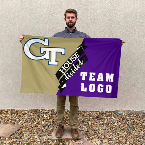Yellow Jackets vs Custom Team House Divided Flag, Custom Team Flag