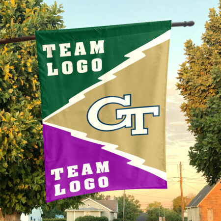 Yellow Jackets vs Custom Team House Divided Flag, NCAA College Flag