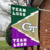 Yellow Jackets vs Custom Team House Divided Flag, NCAA College Flag