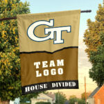 Yellow Jackets vs Custom Team House Divided Flag, NCAA Rivalry Flag