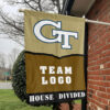 Yellow Jackets vs Custom Team House Divided Flag, NCAA Rivalry Flag