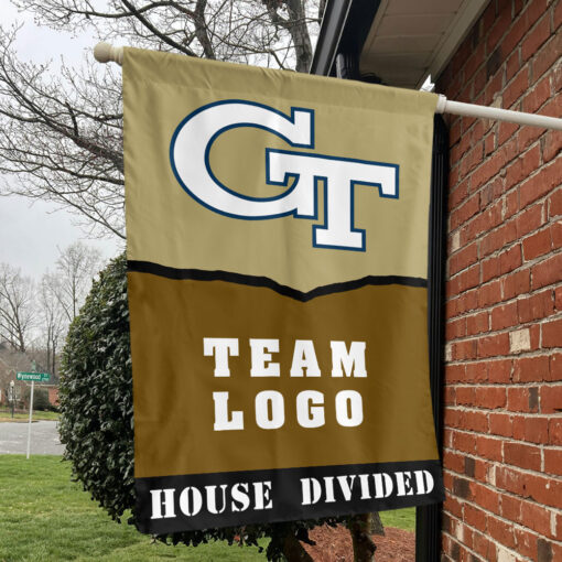 Yellow Jackets vs Custom Team House Divided Flag, NCAA Rivalry Flag