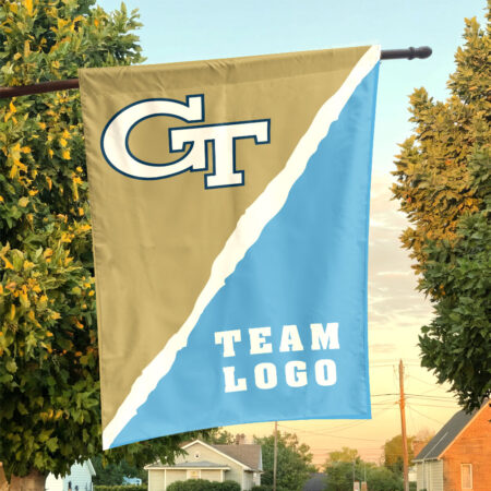 Yellow Jackets vs Custom Team House Divided Flag, NCAA Spirit Flag