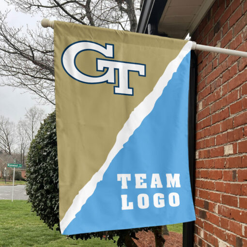 Yellow Jackets vs Custom Team House Divided Flag, NCAA Spirit Flag