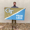 Yellow Jackets vs Custom Team House Divided Flag, NCAA Spirit Flag