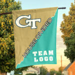 Yellow Jackets vs Custom Team House Divided Flag, NCAA Split Flag