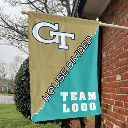 Yellow Jackets vs Custom Team House Divided Flag, NCAA Split Flag