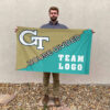 Yellow Jackets vs Custom Team House Divided Flag, NCAA Split Flag