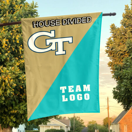 Yellow Jackets vs Custom Team House Divided Flag, NCAA Team Flag