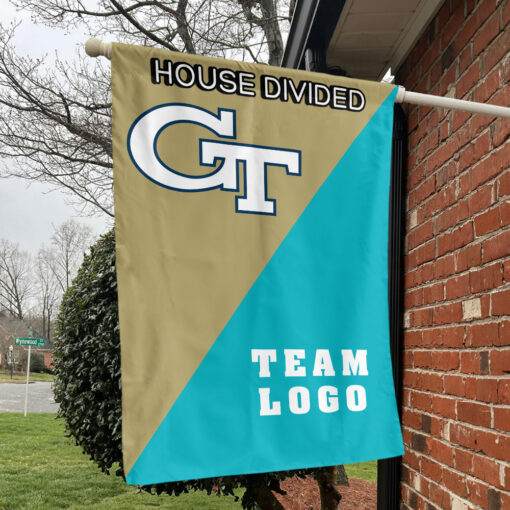 Yellow Jackets vs Custom Team House Divided Flag, NCAA Team Flag
