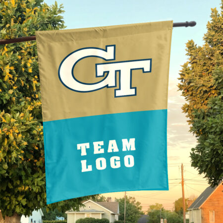 Yellow Jackets vs Custom Team House Divided Flag, NCAA Two Team Flag