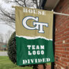 Yellow Jackets vs Custom Team House Divided Flag, Personalized College Flag