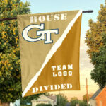 Yellow Jackets vs Custom Team House Divided Flag, Personalized House Flag