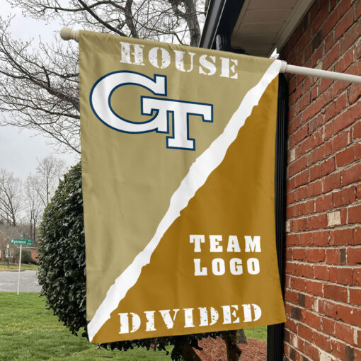Yellow Jackets vs Custom Team House Divided Flag, Personalized House Flag
