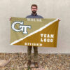 Yellow Jackets vs Custom Team House Divided Flag, Personalized House Flag