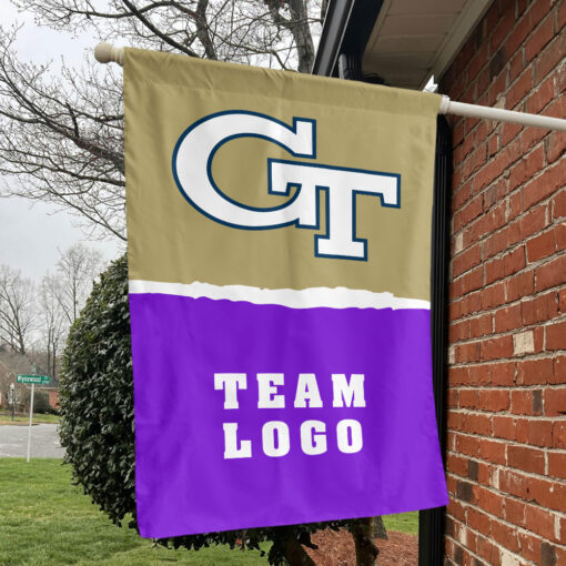 Yellow Jackets vs Custom Team House Divided Flag, Personalized Spirit Flag