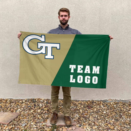 Yellow Jackets vs Custom Team House Divided Flag, Personalized Split Flag