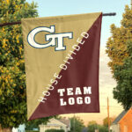 Yellow Jackets vs Custom Team House Divided Flag, Personalized Team Flag