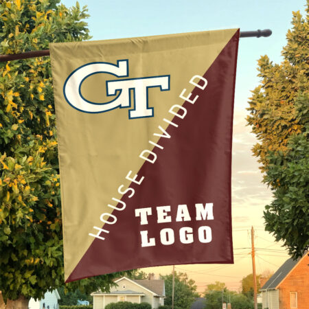 Yellow Jackets vs Custom Team House Divided Flag, Personalized Team Flag