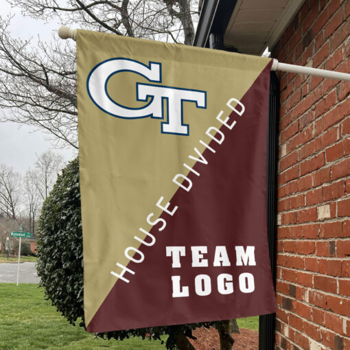Yellow Jackets vs Custom Team House Divided Flag, Personalized Team Flag