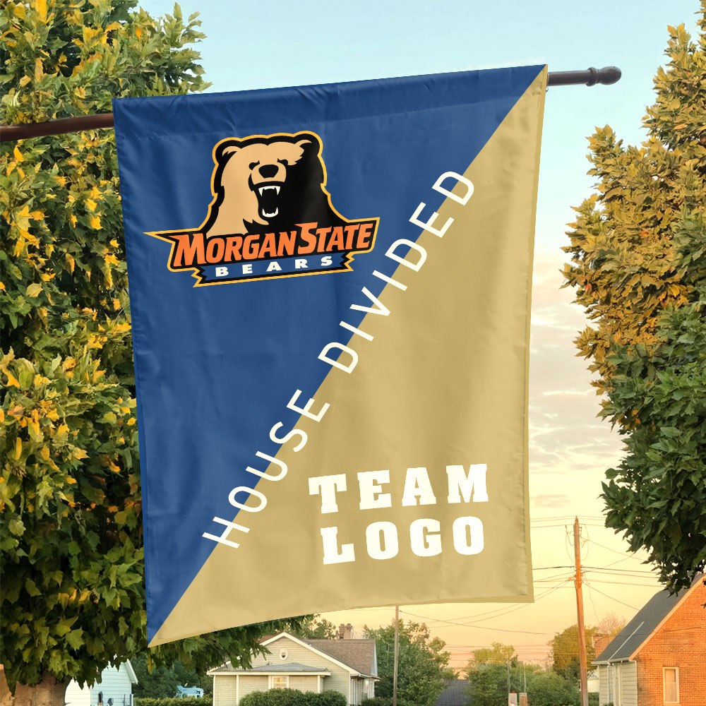 Bears vs Custom Team House Divided Flag, Personalized Split Flag Bears vs Custom Team House Divided Flag, Personalized Split Flag