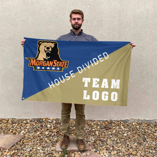 Bears vs Custom Team House Divided Flag, Personalized Split Flag Bears vs Custom Team House Divided Flag, Personalized Split Flag