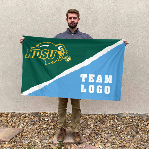 Bison vs Custom Team House Divided Flag, Custom College Flag Bison vs Custom Team House Divided Flag, Custom College Flag