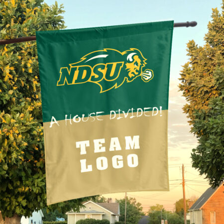 Bison vs Custom Team House Divided Flag, Custom House Flag