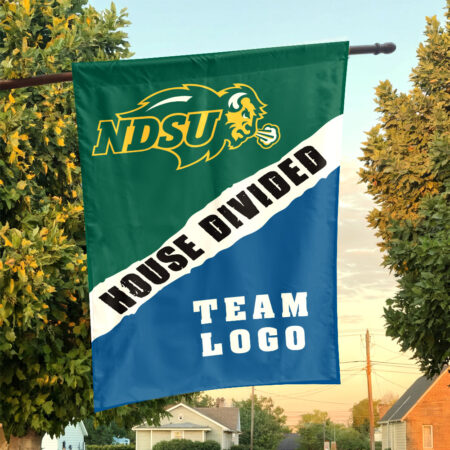 Bison vs Custom Team House Divided Flag, Custom Rivalry Flag