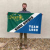 Bison vs Custom Team House Divided Flag, Custom Rivalry Flag