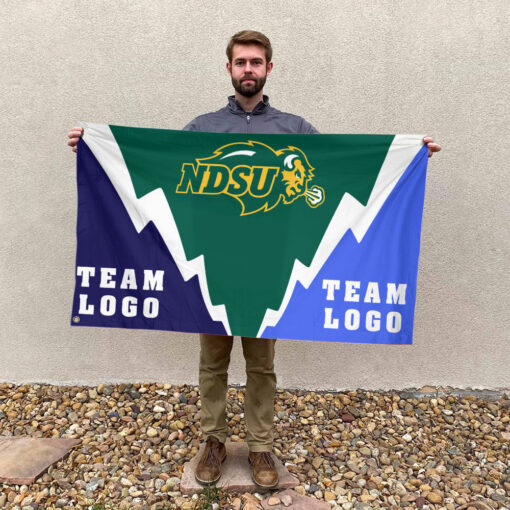 Bison vs Custom Team House Divided Flag, Custom Spirit Flag