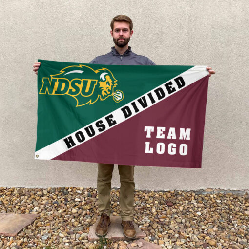 Bison vs Custom Team House Divided Flag, Custom Split Flag