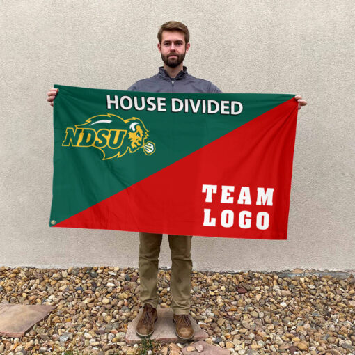 Bison vs Custom Team House Divided Flag, Custom Team Flag