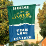 Bison vs Custom Team House Divided Flag, NCAA House Flag