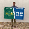 Bison vs Custom Team House Divided Flag, NCAA House Flag