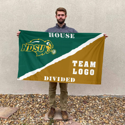 Bison vs Custom Team House Divided Flag, NCAA Rivalry Flag