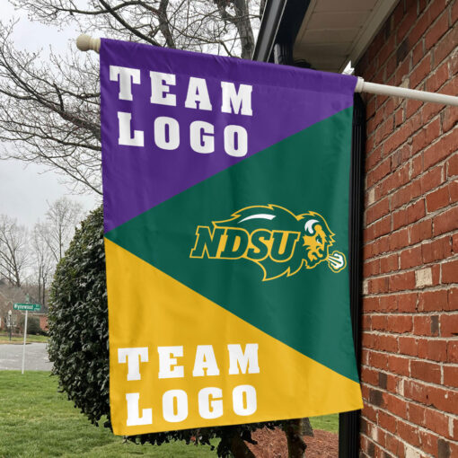 Bison vs Custom Team House Divided Flag, NCAA Spirit Flag