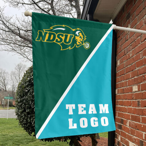 Bison vs Custom Team House Divided Flag, NCAA Split Flag