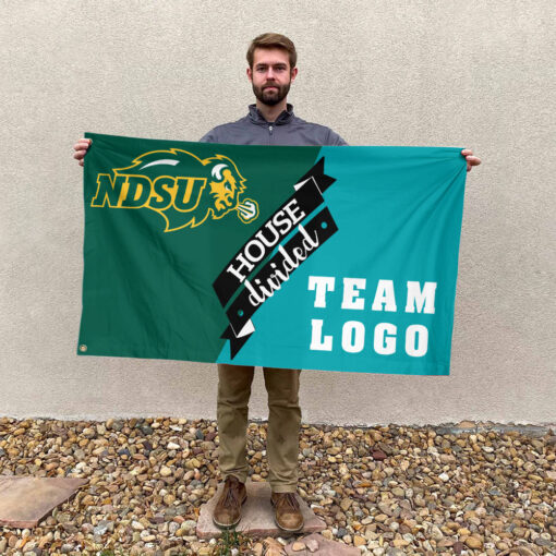 Bison vs Custom Team House Divided Flag, NCAA Team Flag