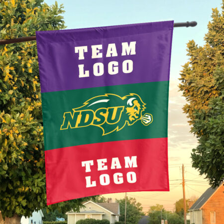 Bison vs Custom Team House Divided Flag, NCAA Two Team Flag