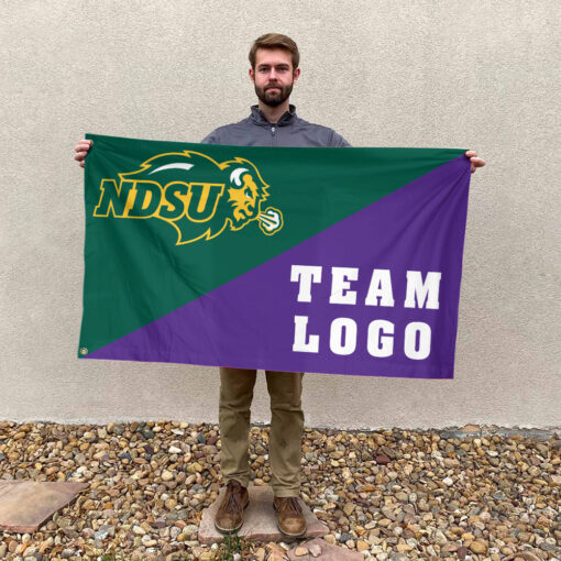 Bison vs Custom Team House Divided Flag, Personalized College Flag