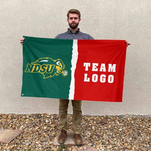 Bison vs Custom Team House Divided Flag, Personalized NCAA Flag