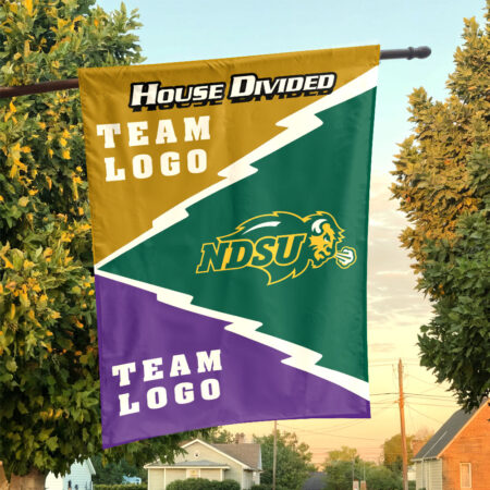 Bison vs Custom Team House Divided Flag, Personalized Spirit Flag