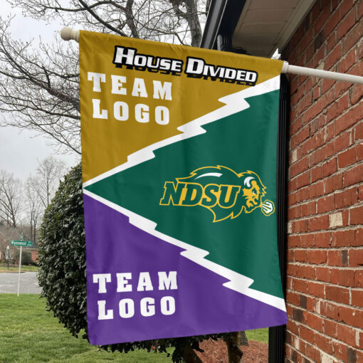 Bison vs Custom Team House Divided Flag, Personalized Spirit Flag