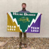 Bison vs Custom Team House Divided Flag, Personalized Spirit Flag