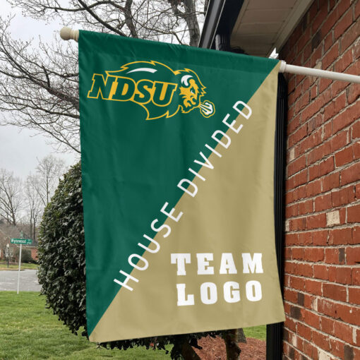 Bison vs Custom Team House Divided Flag, Personalized Split Flag