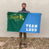 Bison vs Custom Team House Divided Flag, Personalized Team Flag