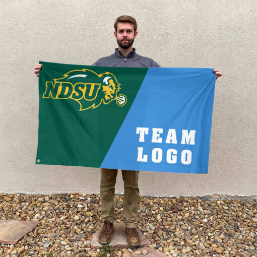Bison vs Custom Team House Divided Flag, Personalized Team Flag